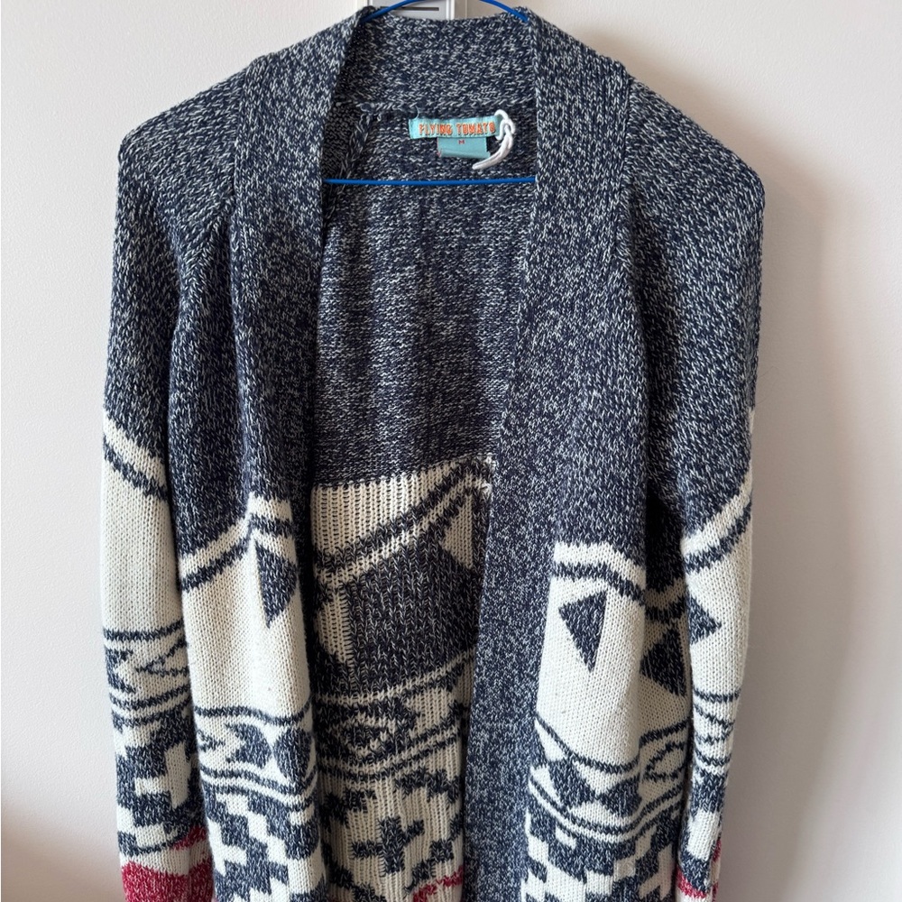 Cozy Navy, Red, and Cream Sweater